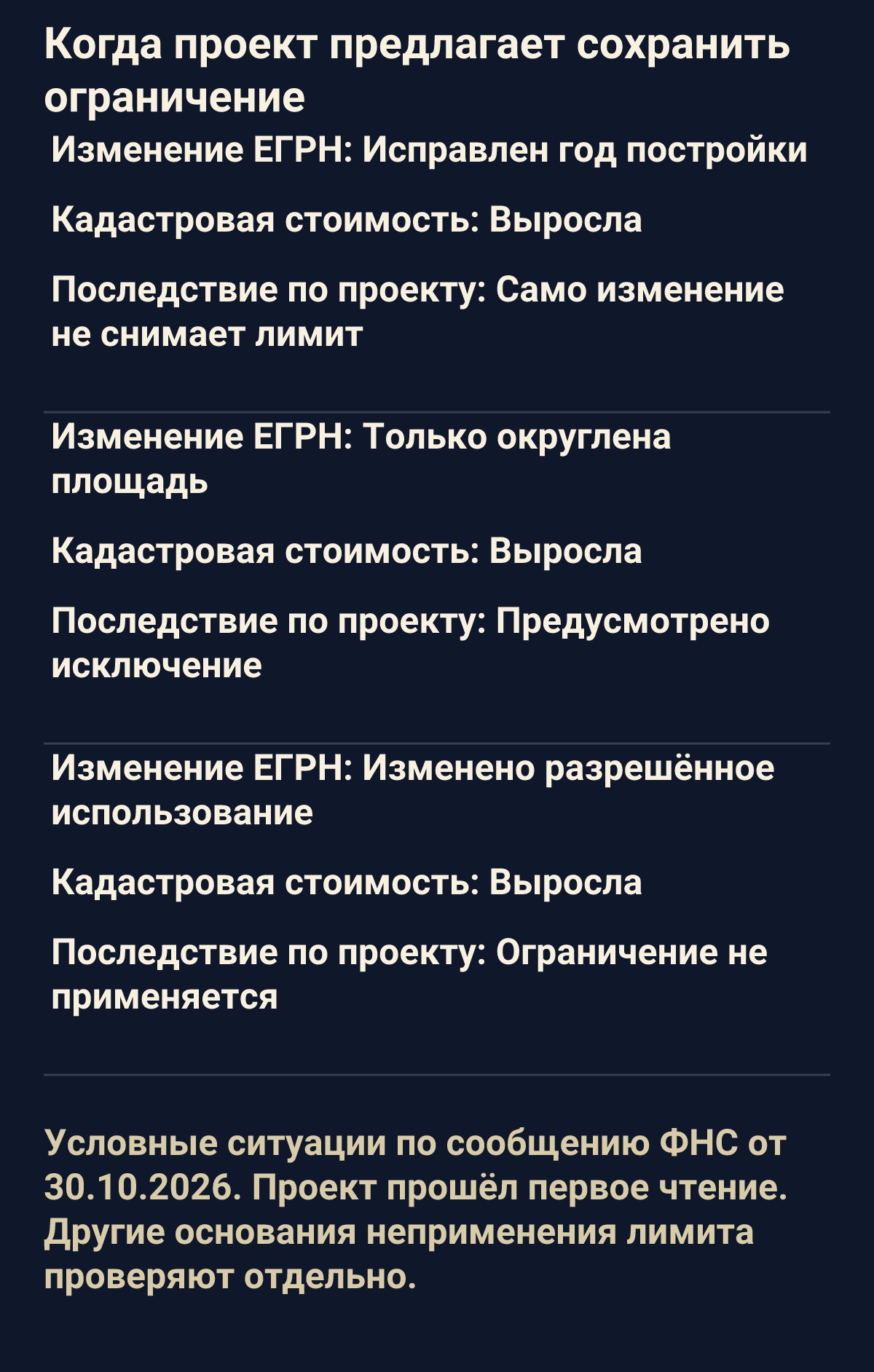 Когда проект предлагает сохранить ограничение