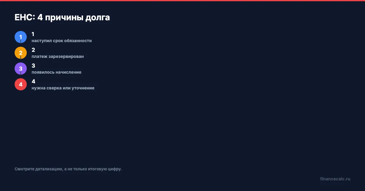 4 причины долга при переплате