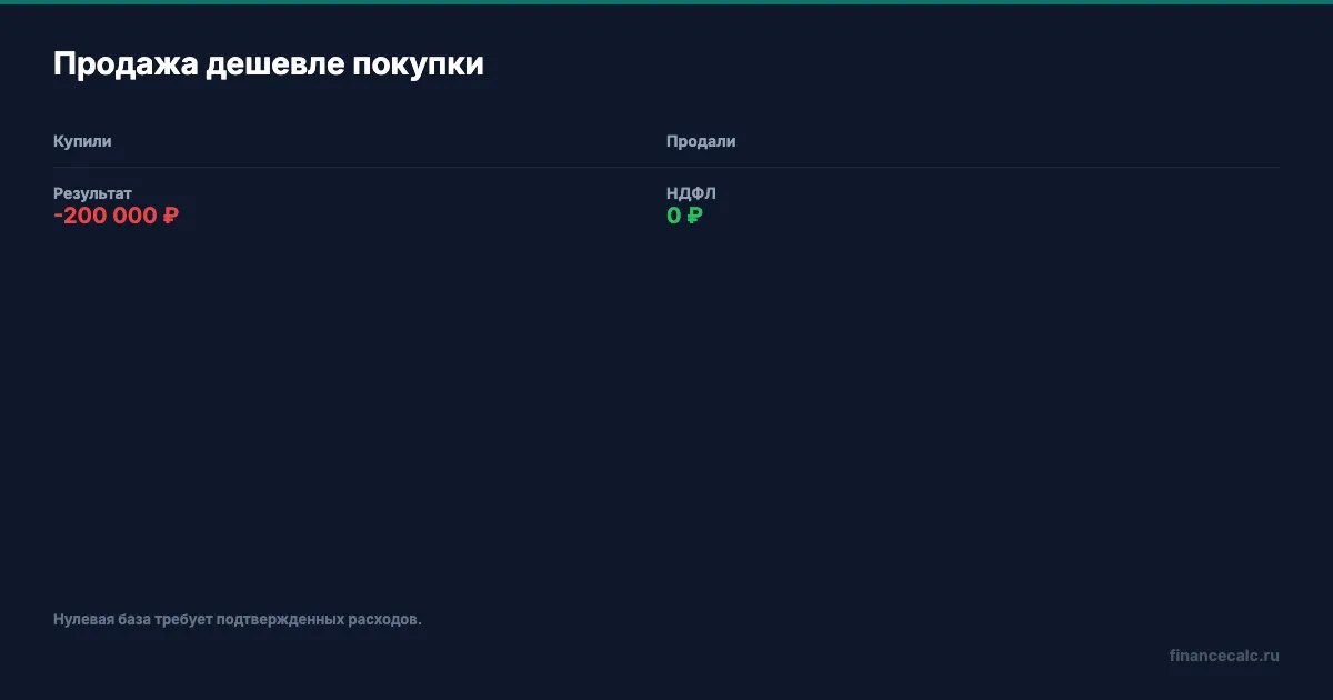 Продажа дешевле покупки