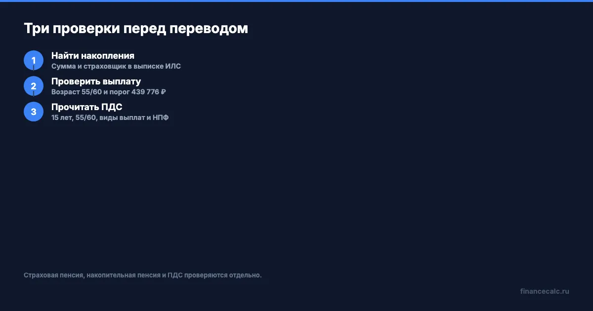 Три проверки перед переводом накоплений в ПДС