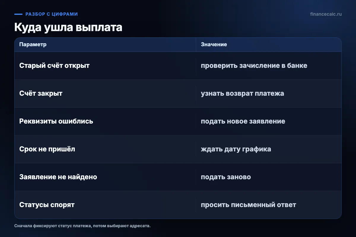 Куда ушла выплата