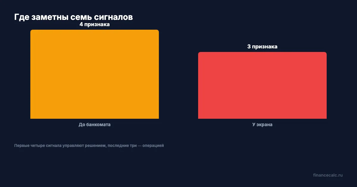 Семь признаков схемы у банкомата