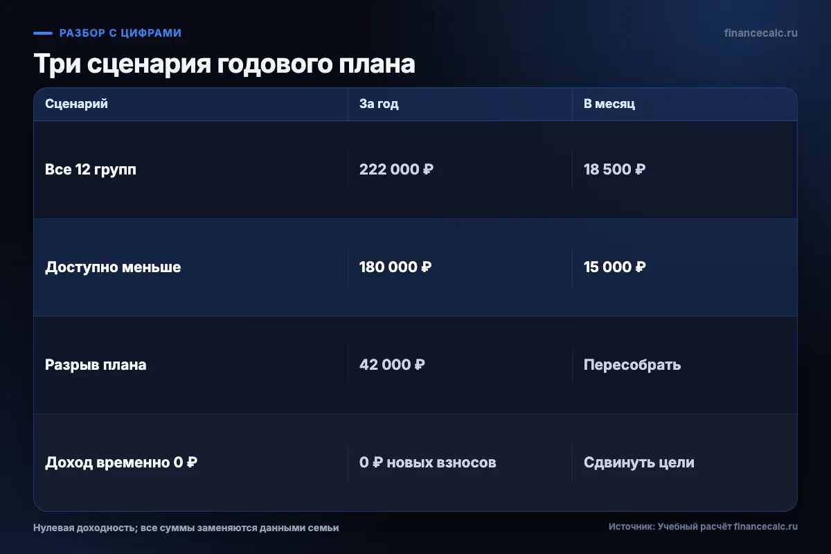 Три сценария годового плана