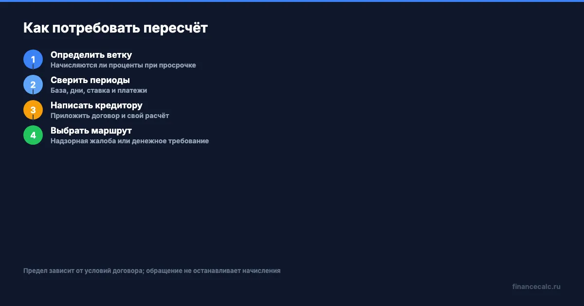Путь требования о пересчёте