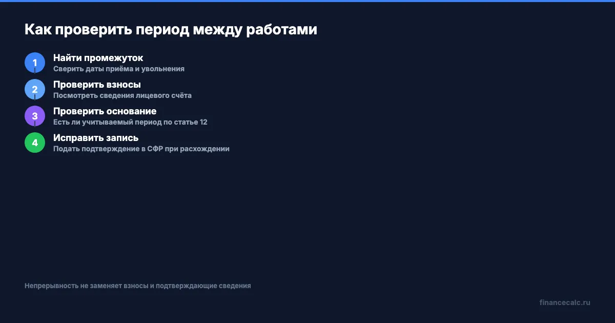 Как проверить период между работами