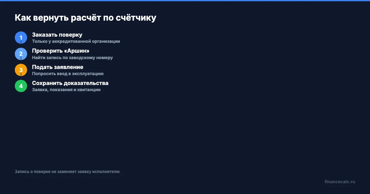 Что сделать после поверки счётчика