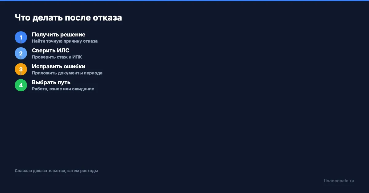 Порядок действий после отказа СФР