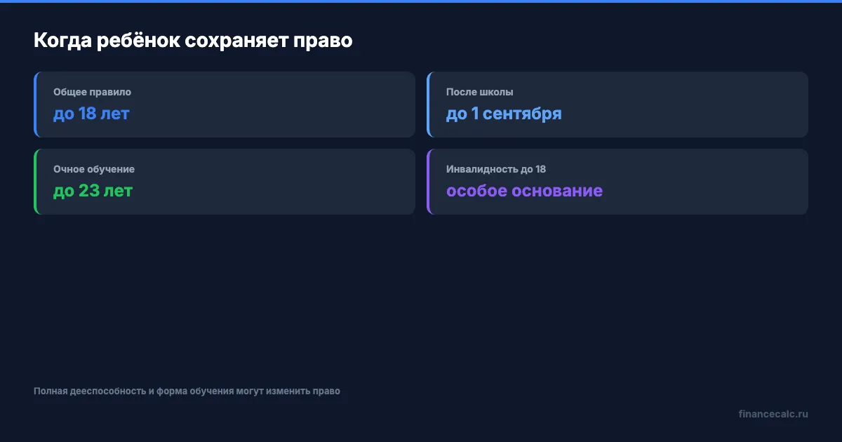Когда ребёнок сохраняет право на пенсию