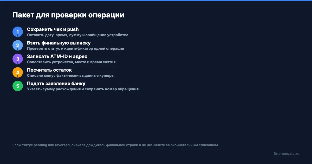 Путь от сохранения реквизитов операции к обращению в банк