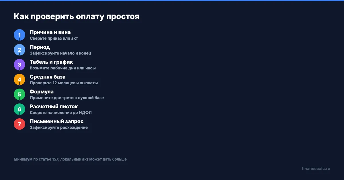 Как складывается расчет оплаты простоя