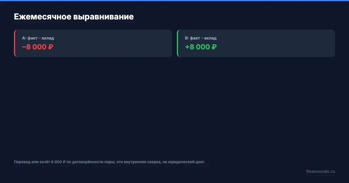 Отклонения фактических платежей от обязательных вкладов