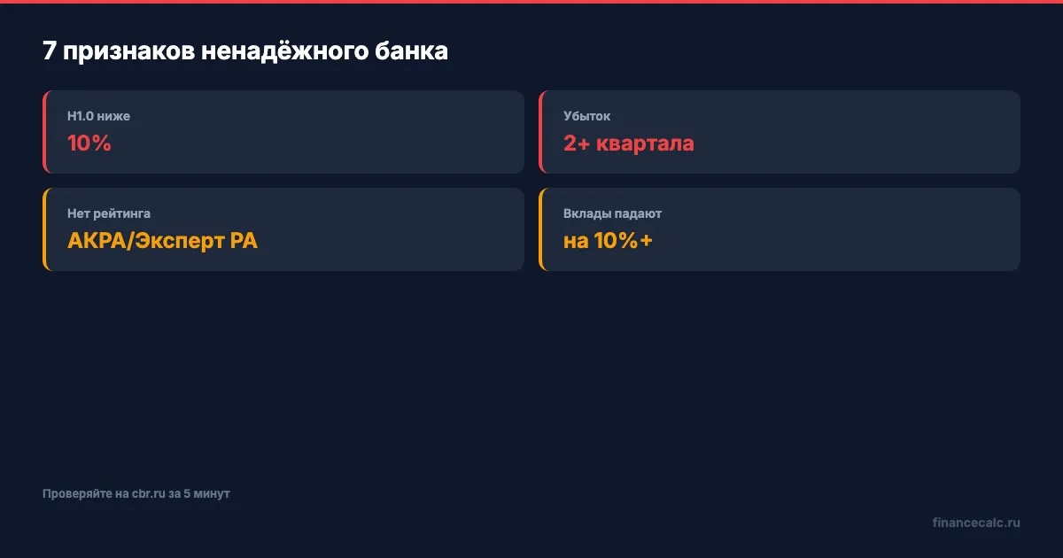 7 признаков ненадёжного банка