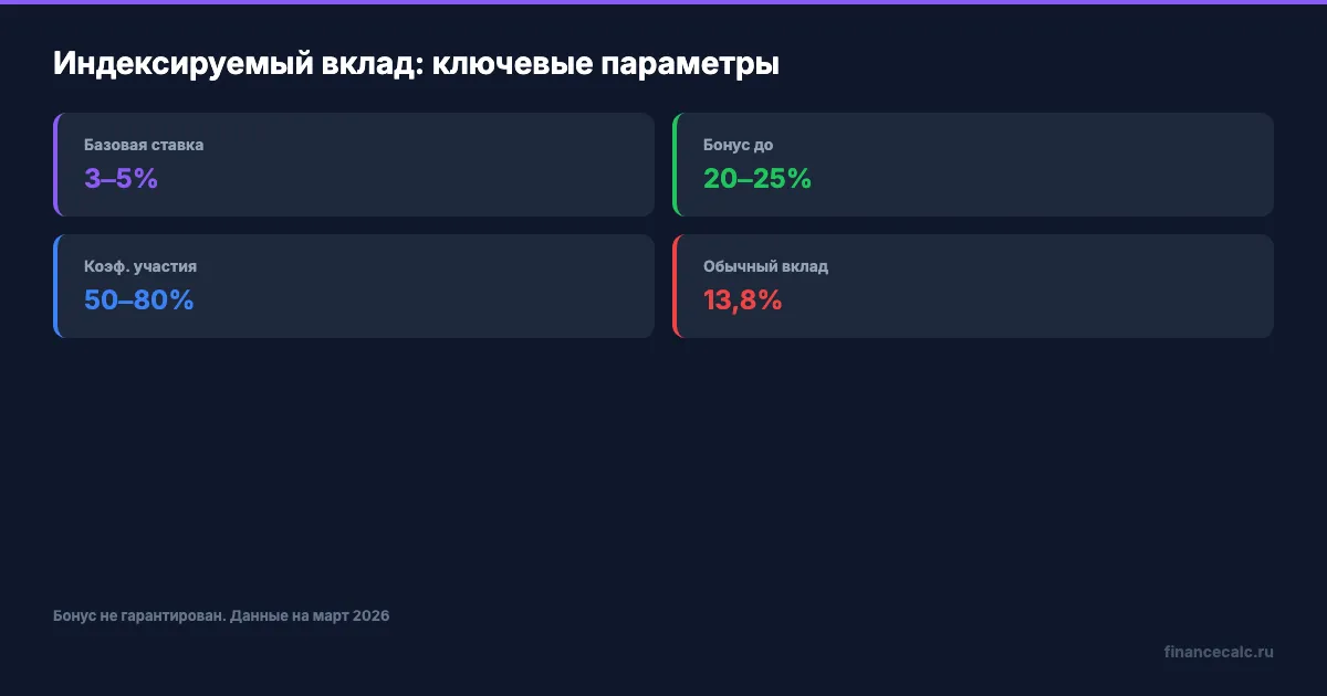 Ключевые параметры индексируемого вклада