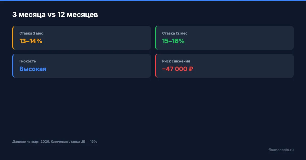 Ключевые параметры: 3 vs 12 месяцев