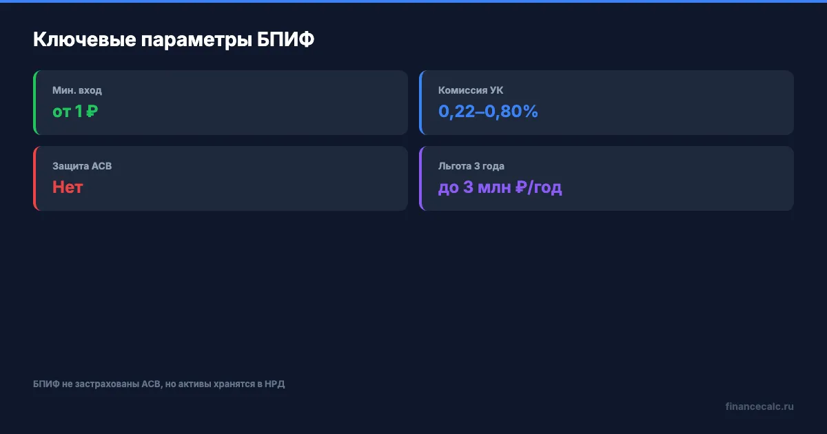 Ключевые параметры БПИФ