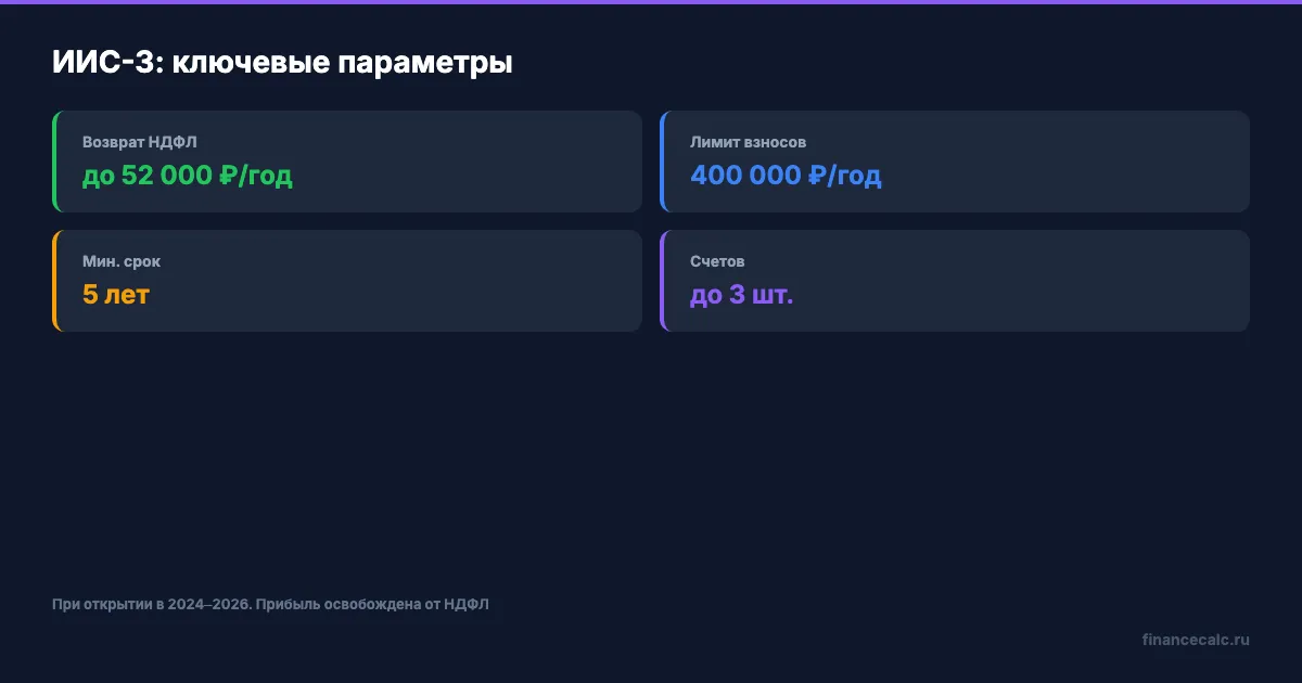 Ключевые параметры ИИС-3