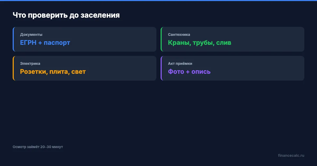 Что проверить до заселения