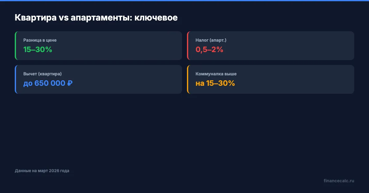 Квартира vs апартаменты: ключевые параметры