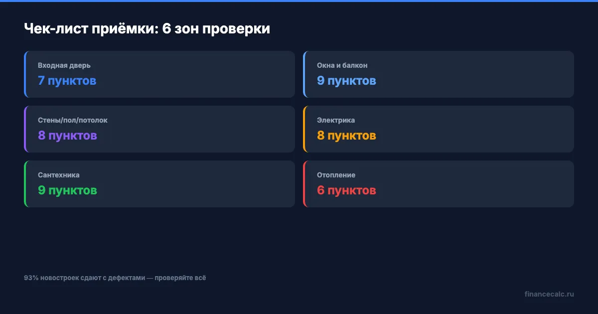 Чек-лист приёмки: ключевые зоны проверки