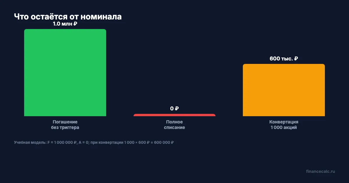 Три исхода номинала при loss absorption