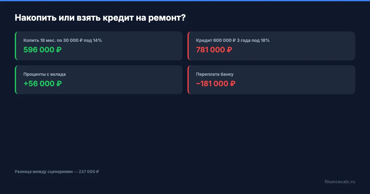 Накопления vs кредит