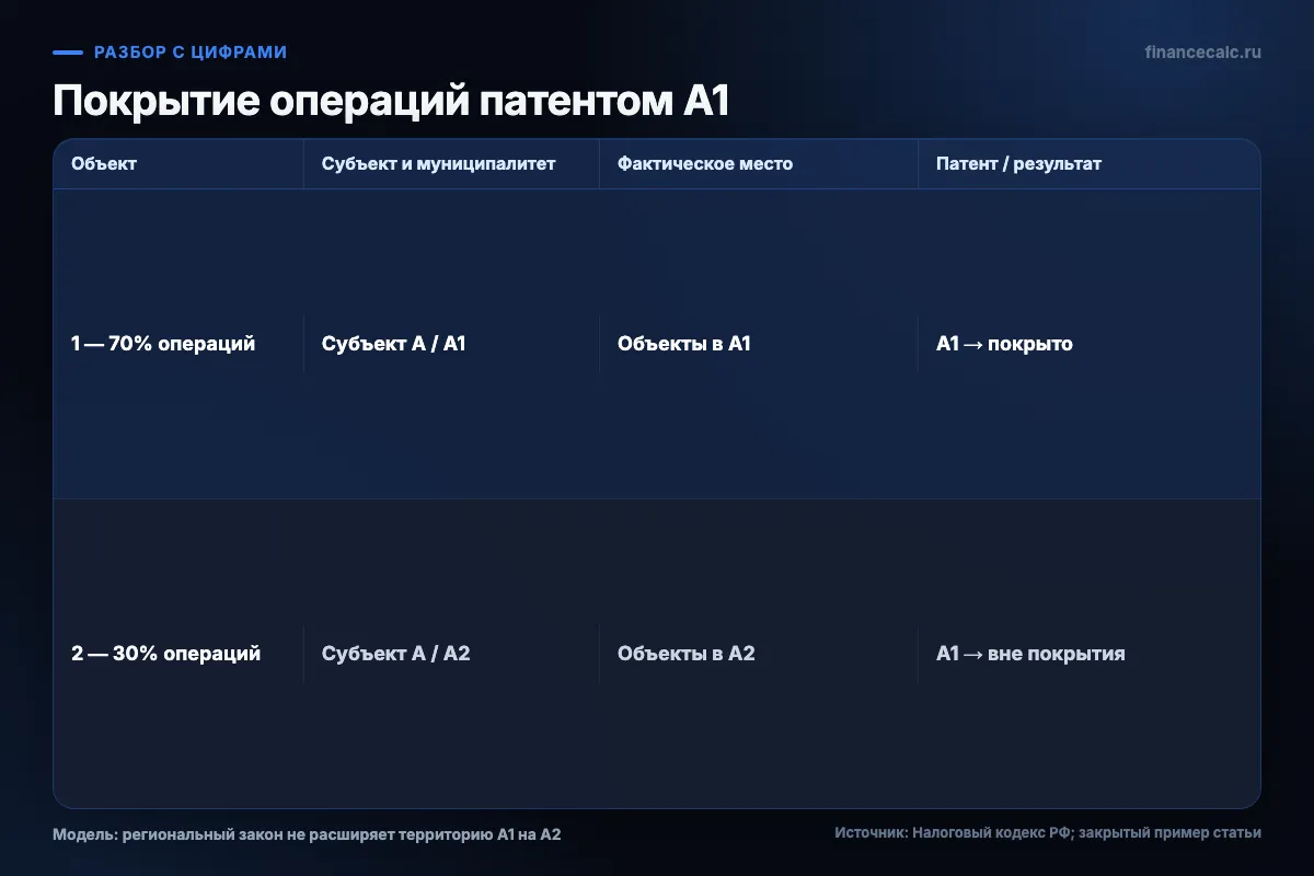 Матрица проверки территории патента