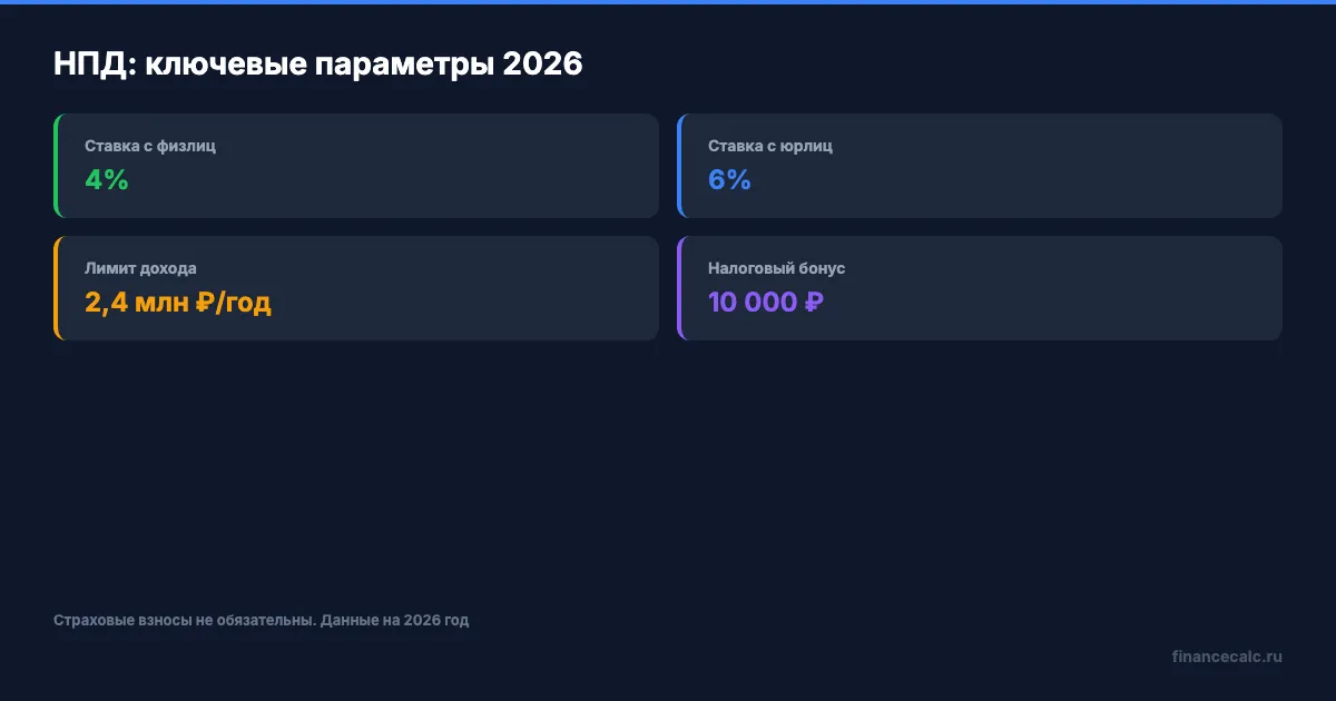 Ключевые параметры НПД
