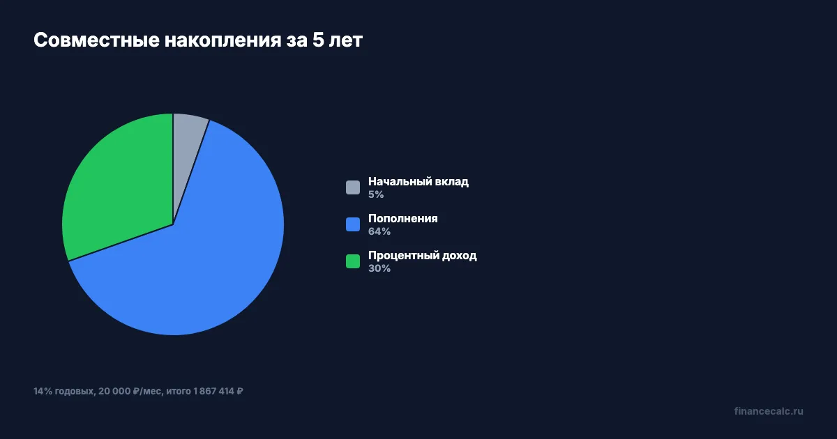 Структура совместных накоплений за 5 лет