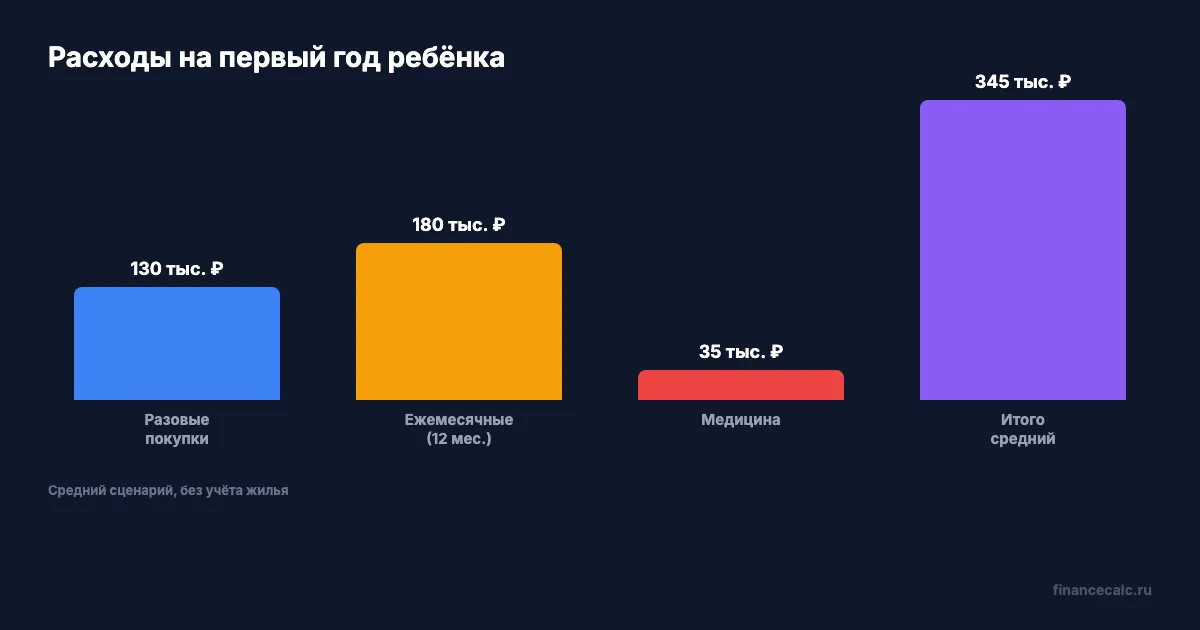 Расходы на первый год ребёнка