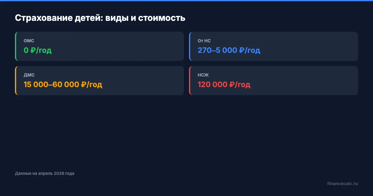 Виды страхования детей: стоимость и покрытие