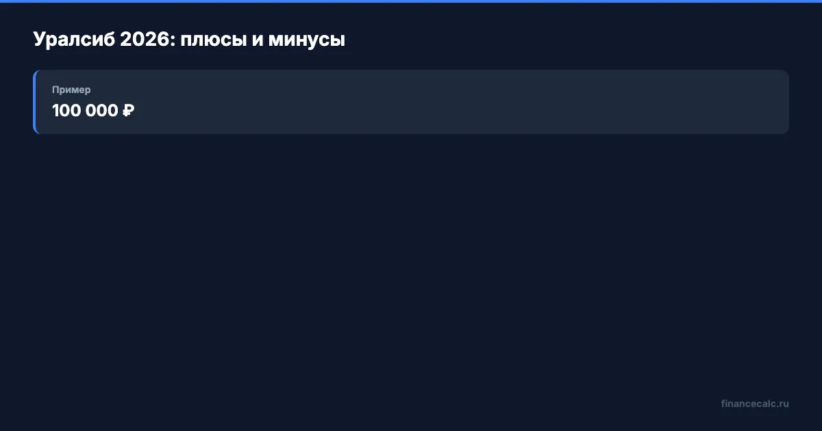 Плюсы и минусы Уралсиба