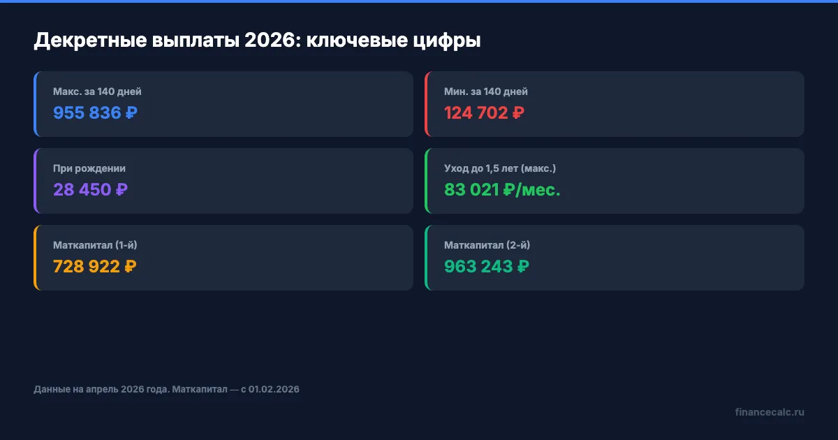 Ключевые цифры декретных выплат 2026