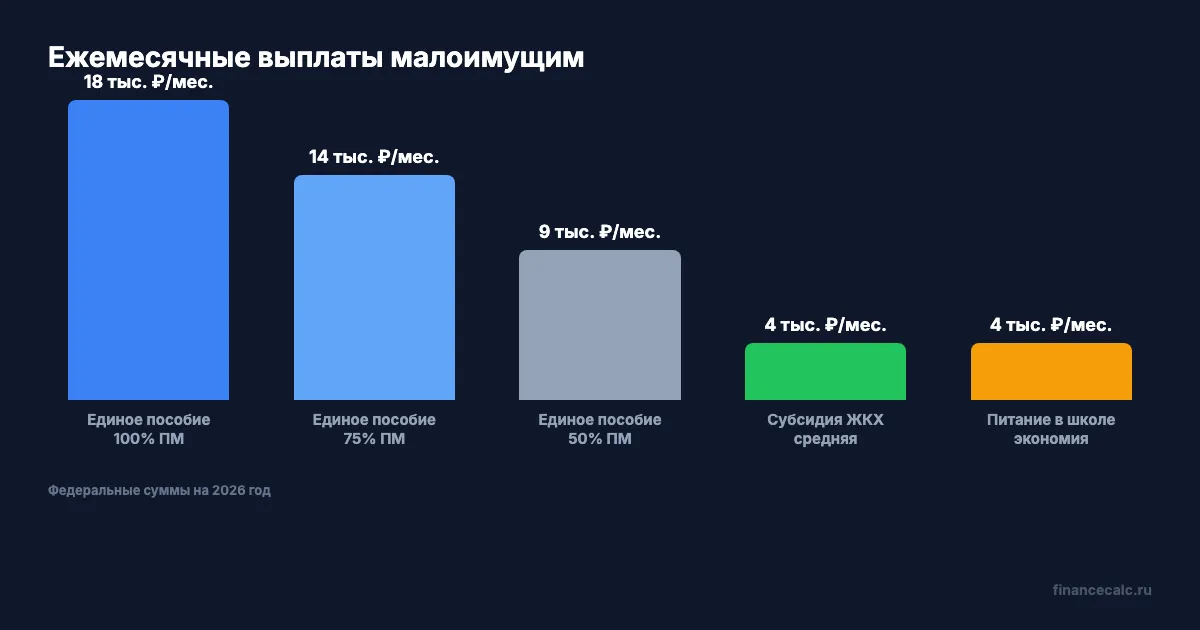 Виды выплат малоимущим семьям