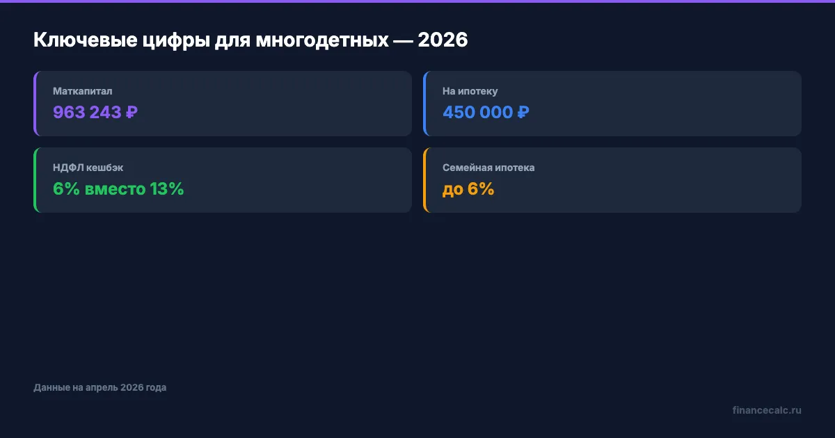 Ключевые цифры для многодетных в 2026 году