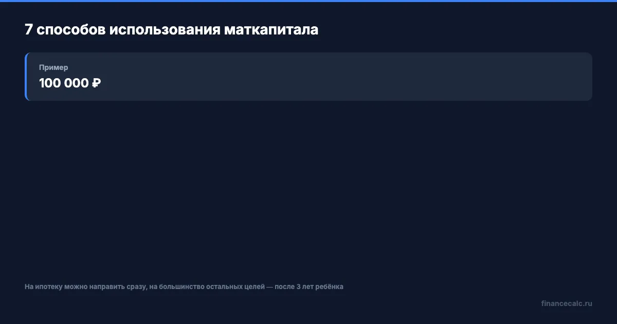 7 способов использования маткапитала