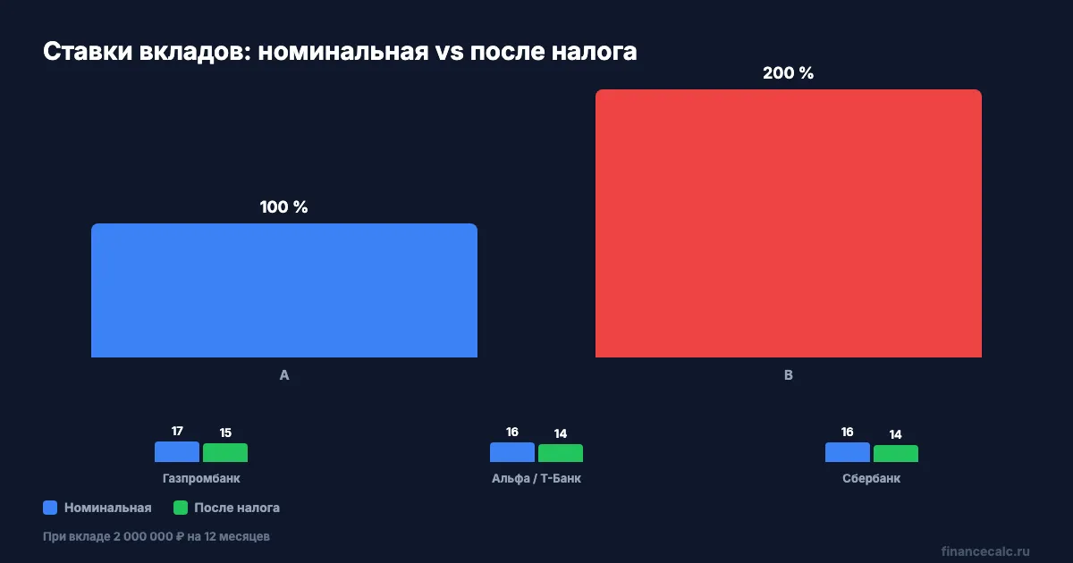 Реальная доходность вкладов после налога