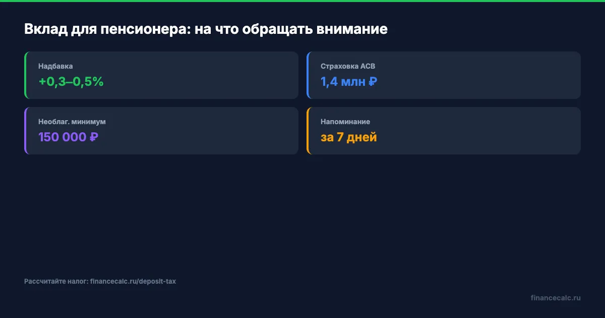 Ключевые параметры пенсионных вкладов