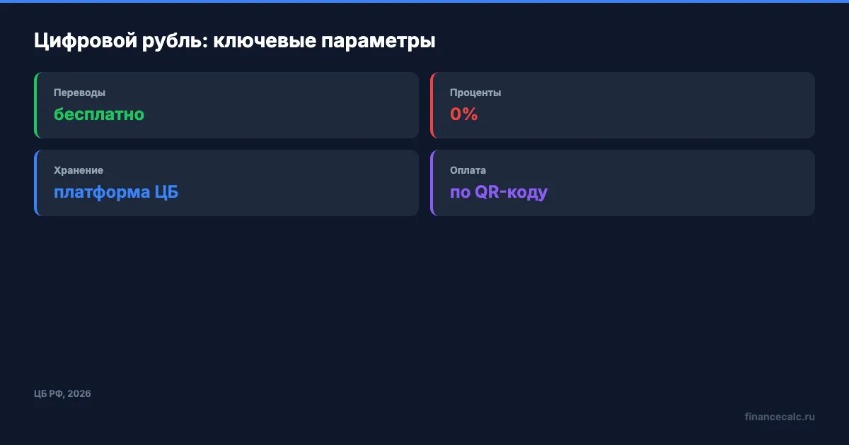 Ключевые параметры цифрового рубля