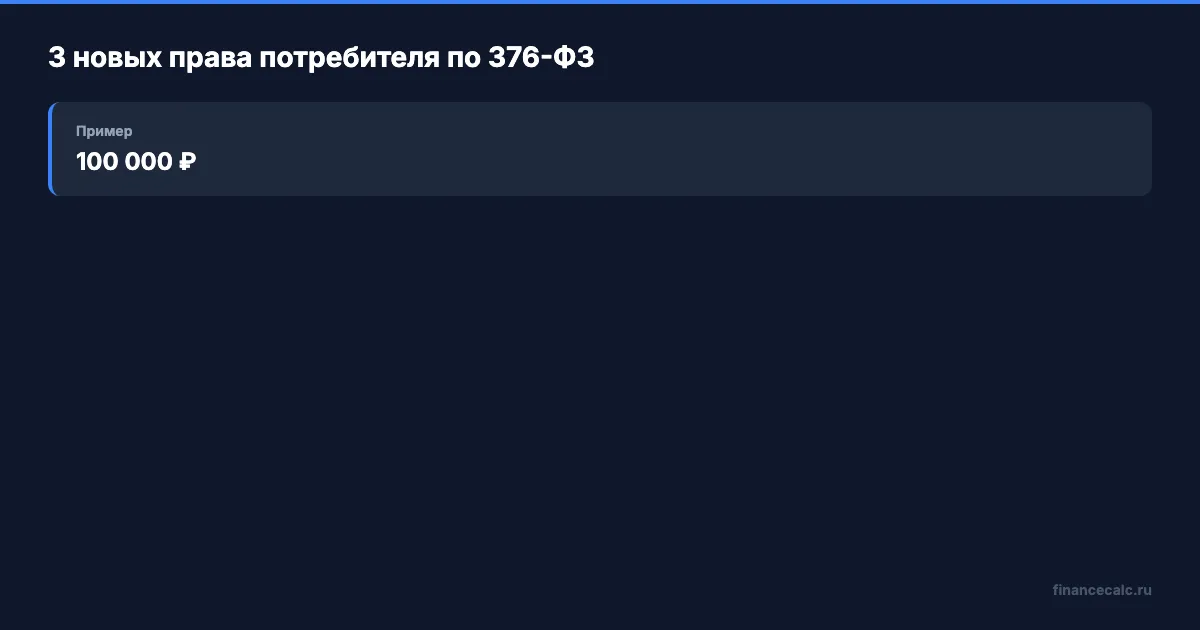 Три права потребителя по 376-ФЗ