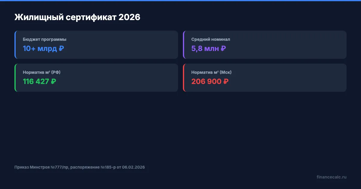 Ключевые параметры жилищного сертификата 2026