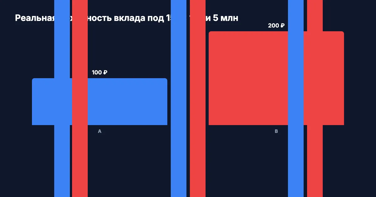 Реальная доходность вклада под 15% — 1, 2 и 5 млн