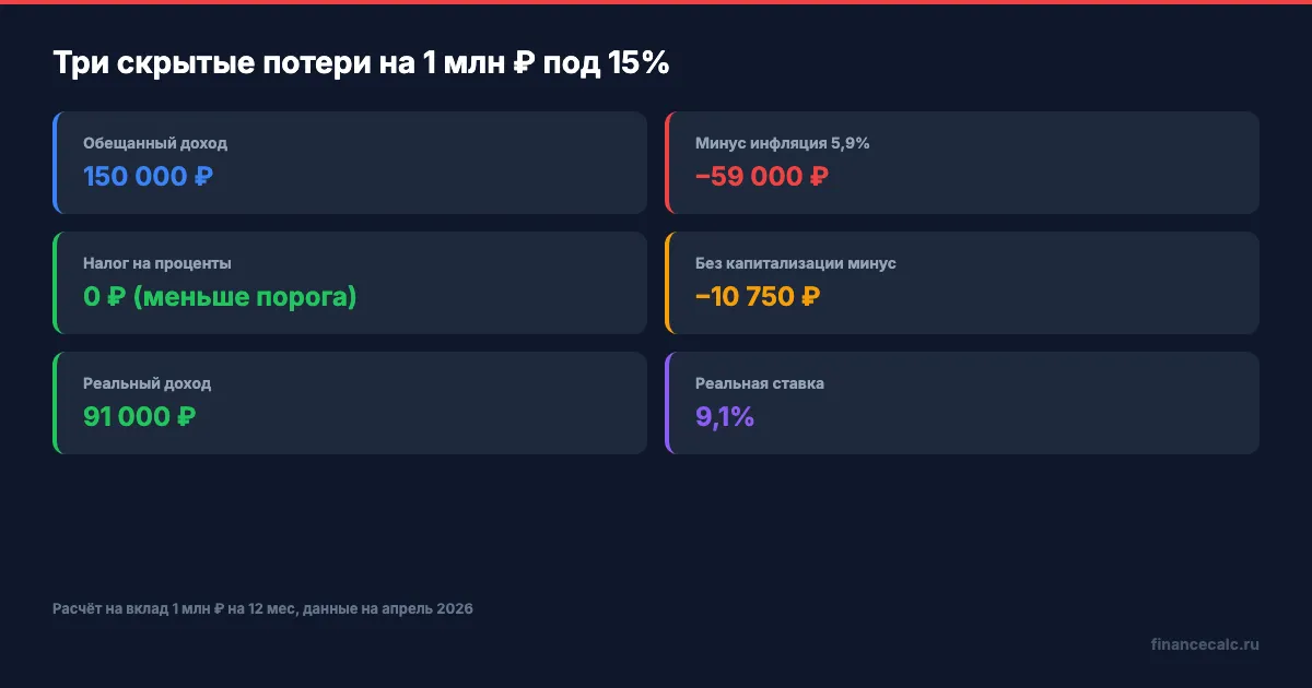 Три скрытые потери: откуда берётся разница 59 000 ₽ с миллиона