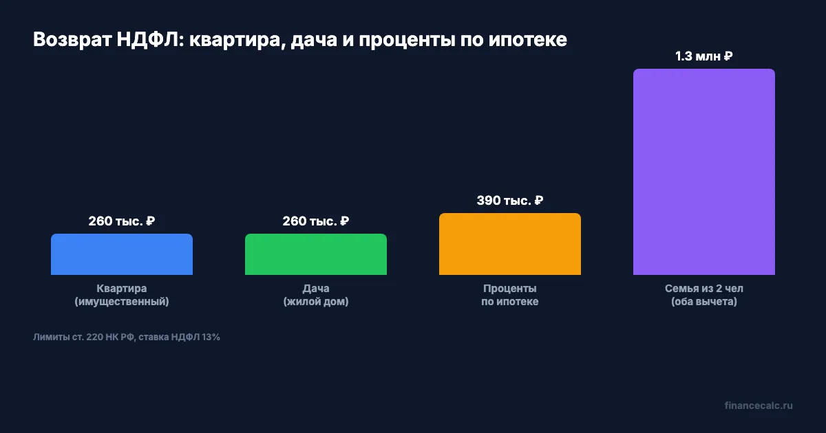 Возврат НДФЛ: квартира, дача и проценты по ипотеке