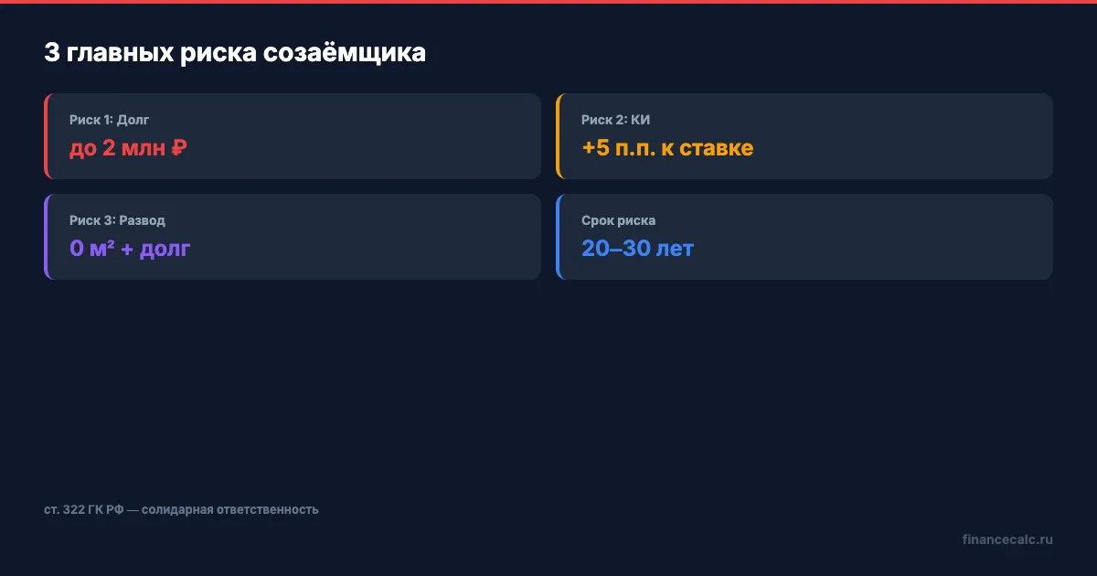 3 главных риска созаёмщика по ипотеке