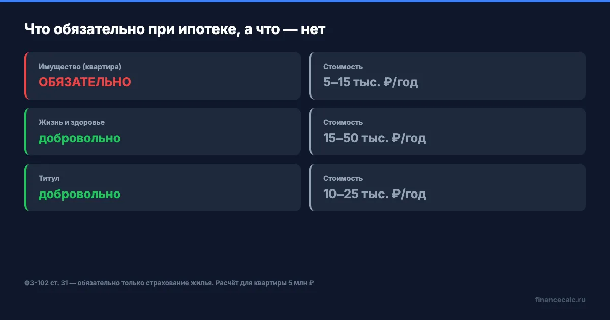 Что обязательно, что добровольно при ипотеке