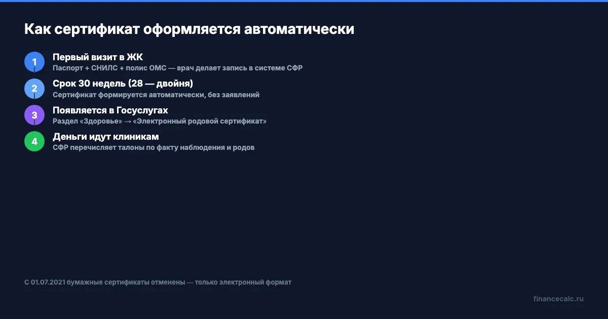 Структура родового сертификата 2026 — три талона на 12 000 ₽