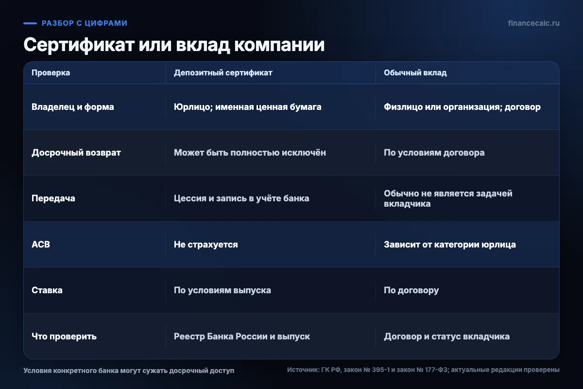 Сертификат и вклад: семь проверок