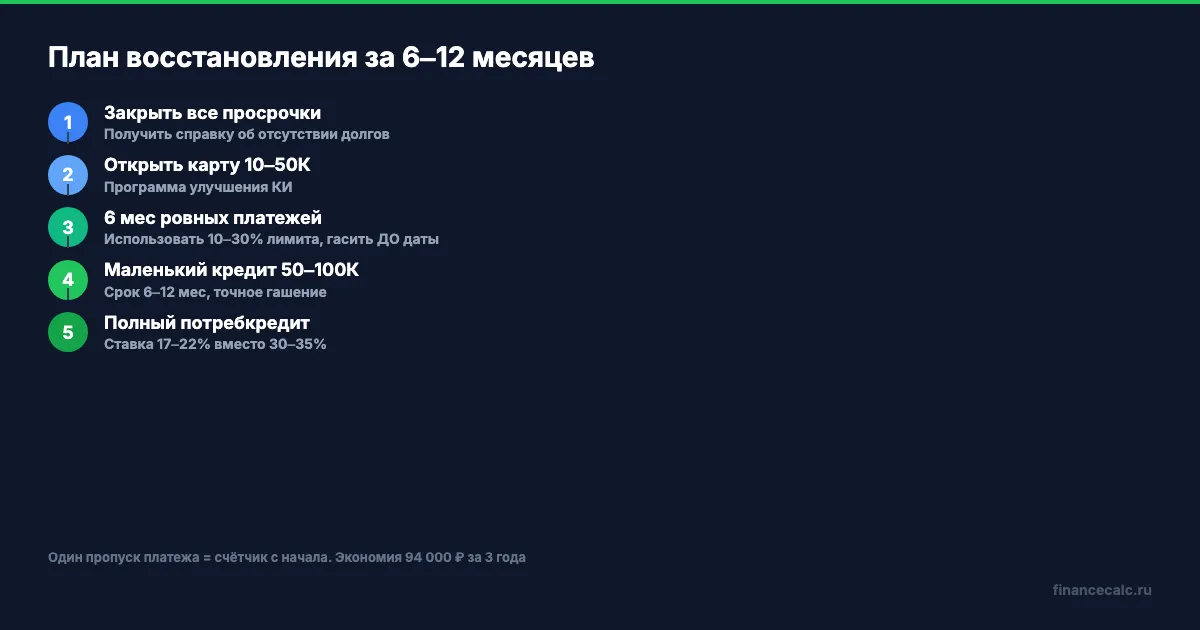 План восстановления кредитной истории за 6–12 месяцев