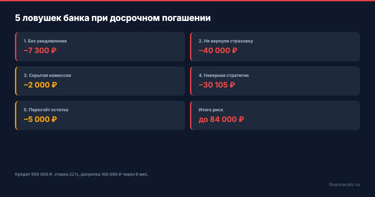 5 ловушек при досрочном погашении кредита 2026