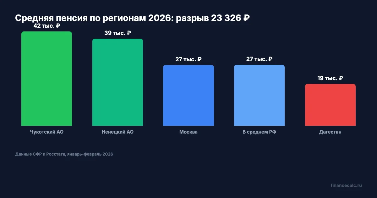 Пенсия при стаже 40 лет: средняя по регионам